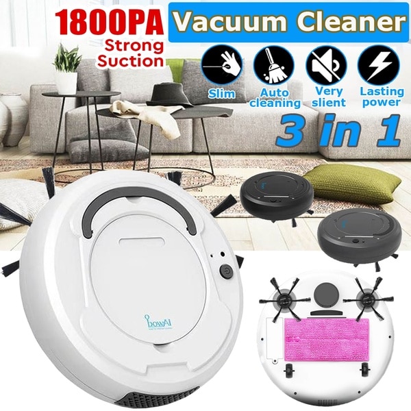 1800Pa Robot Vacuum Cleaner 3-In-1 Auto Rechargeable...