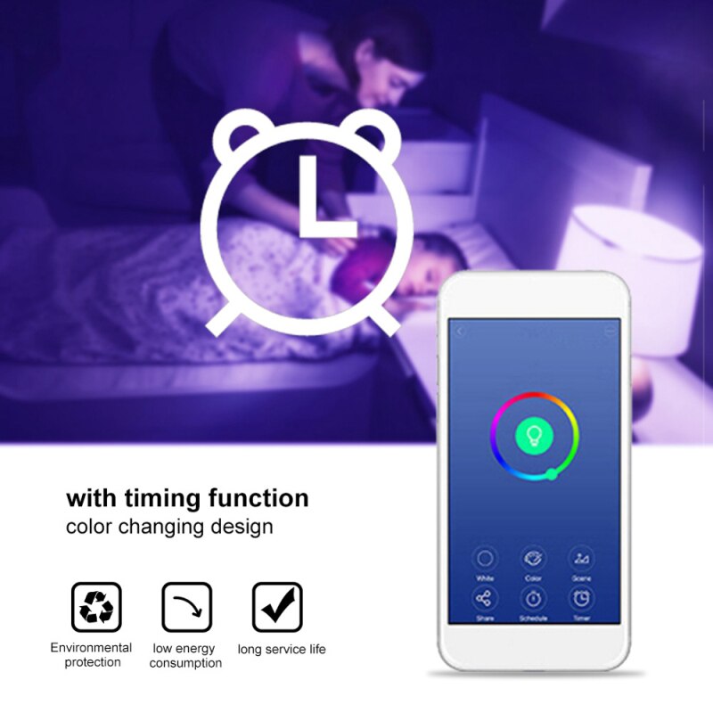 6W WiFi Smart Light Bulb E27 E26 B22 GU10 GU5.3 Dimmable...