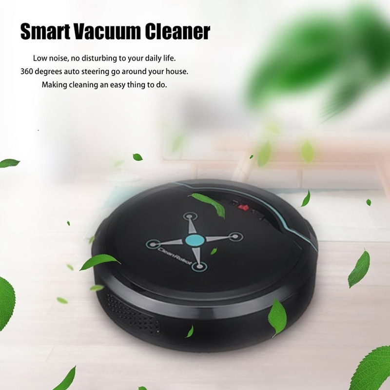 Auto Vacuum Cleaner Robot Cleaning Home Automatic Mop Dust Clean black