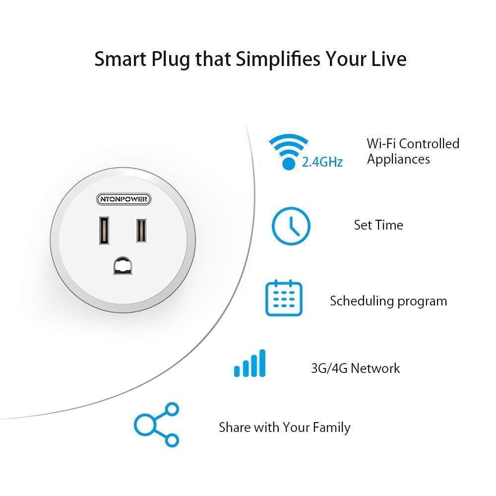 NTONPOWER WiFi Smart Plug Electrical Outlet Switch...