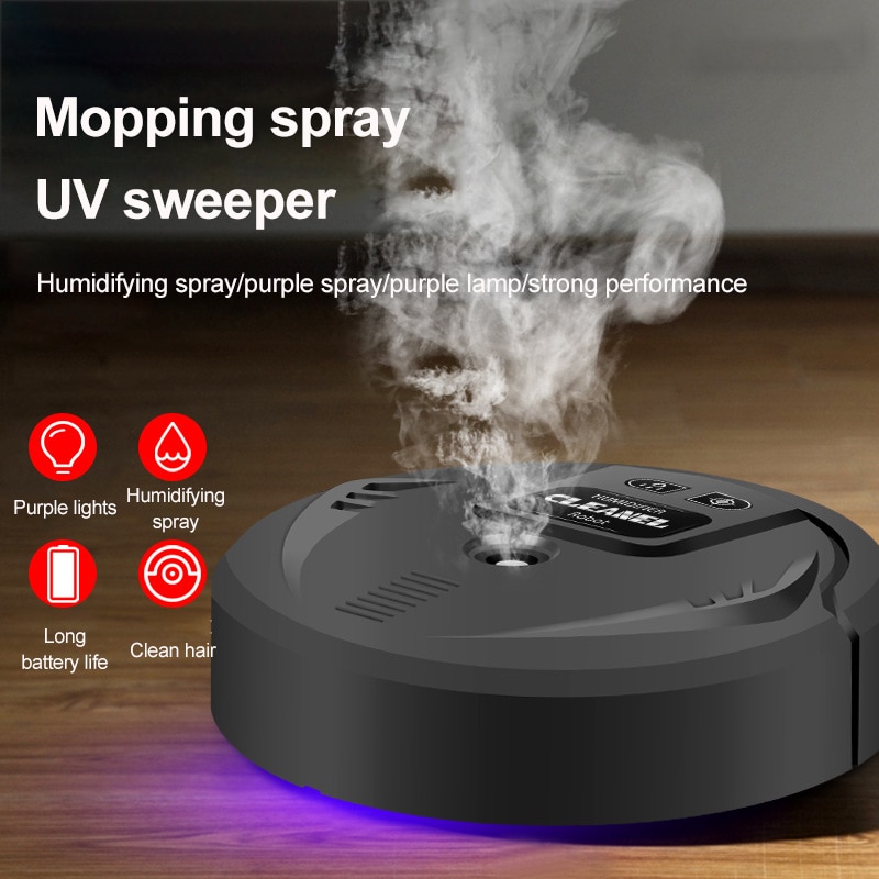 Robot Vacuum Cleaner UV Disinfection USB Smart Sweeping Robot Automatic Sweeper Mopping Spray Household Floor Cleaning Machine