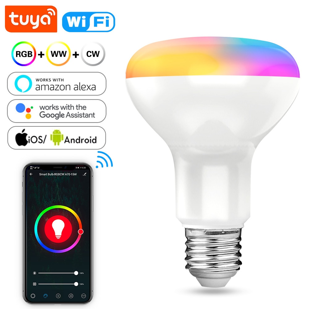 Tuya Smart Bulb 15W E27 WiFi LED Light Bulb RGB Color...