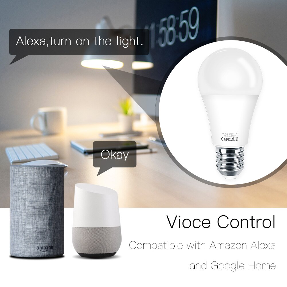 WiFi Smart LED Dimmable Lamp 7W,RGB ,Smart Life Tuya...