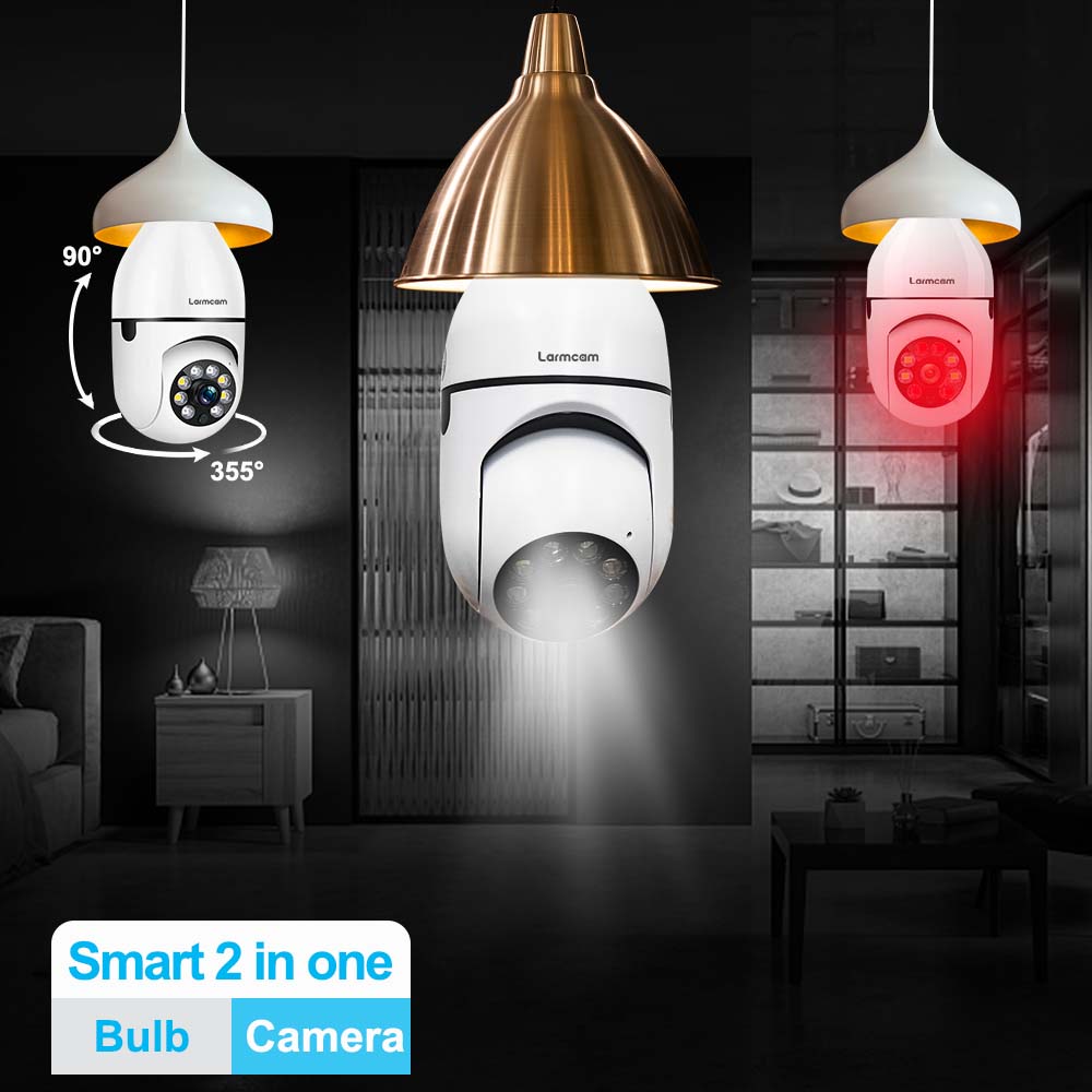 3MP E27 Bulb Camera WiFi Indoor Video Surveillance...