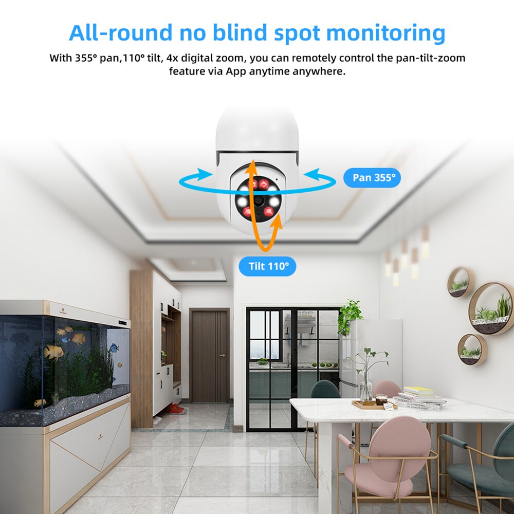 5MP E27 Bulb Camera WiFi Indoor Video Surveillance...