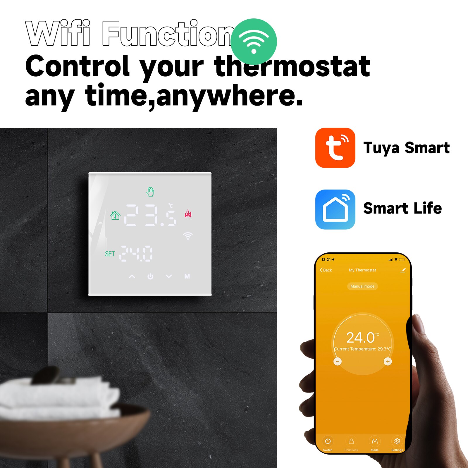 Beok Tuya Thermostat Wifi Gas Boiler Warm Floor Heating...