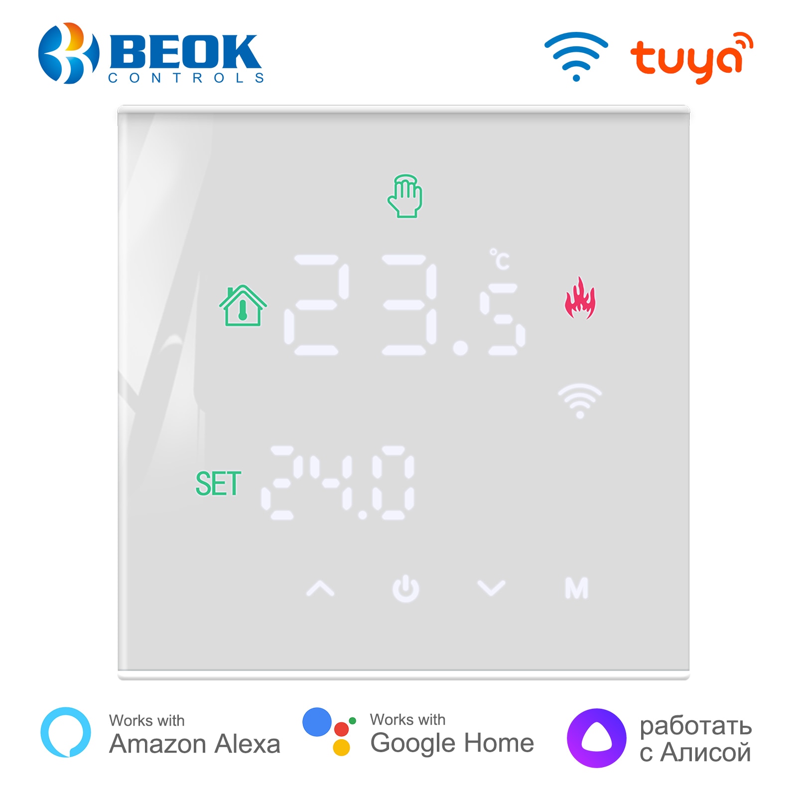 Beok Tuya Thermostat Wifi Gas Boiler Warm Floor Heating...