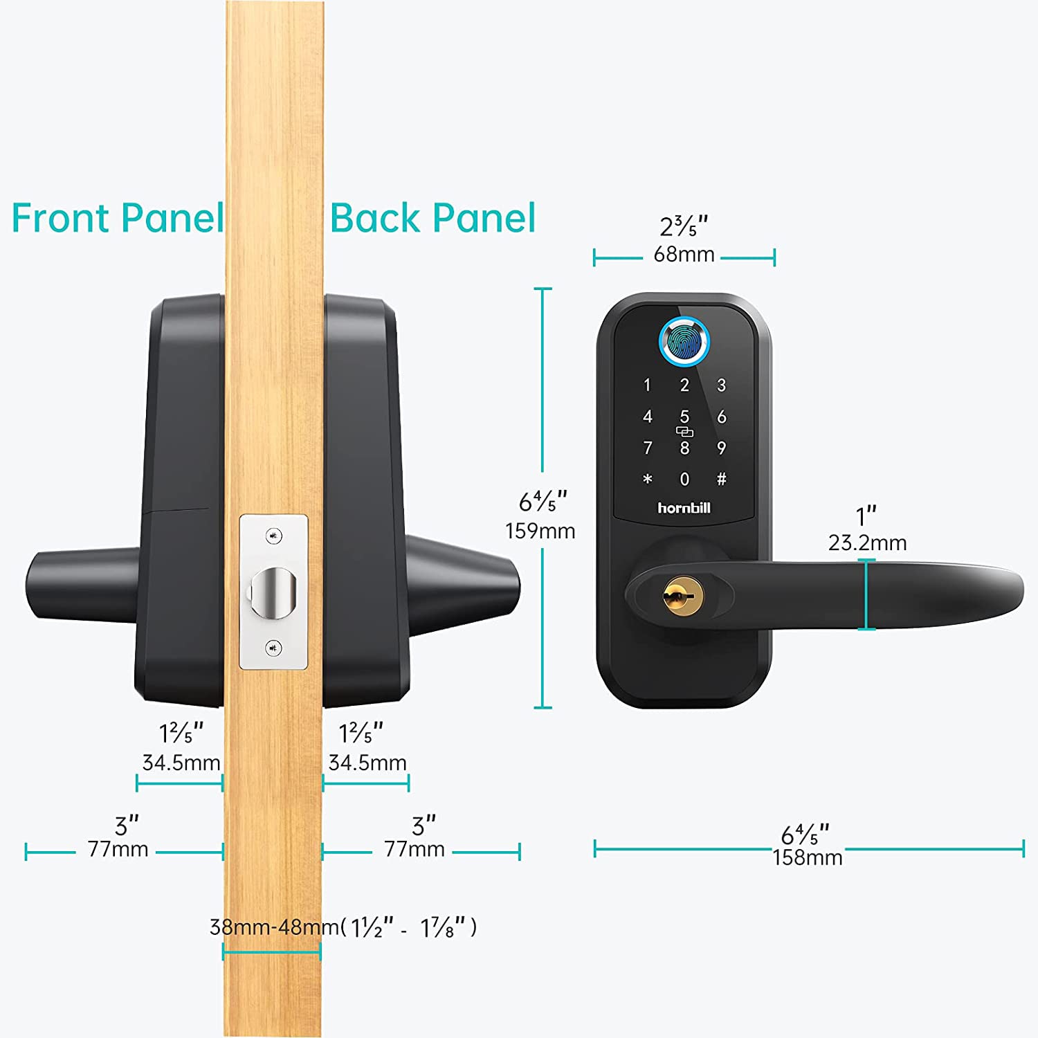 Hornbill Electronic Fingerprint Smart Door Lock Bluetooth...