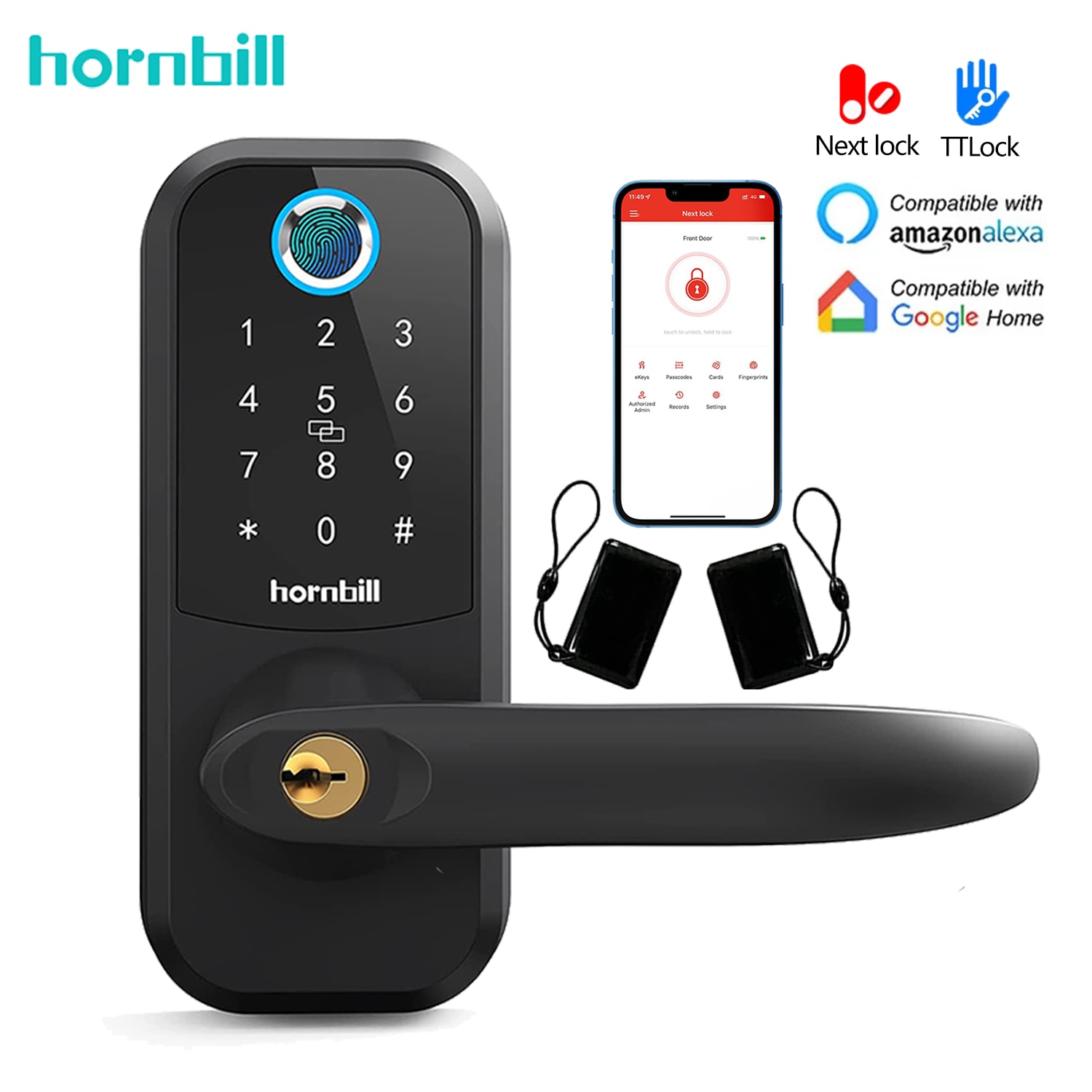 Hornbill Electronic Fingerprint Smart Door Lock Bluetooth...