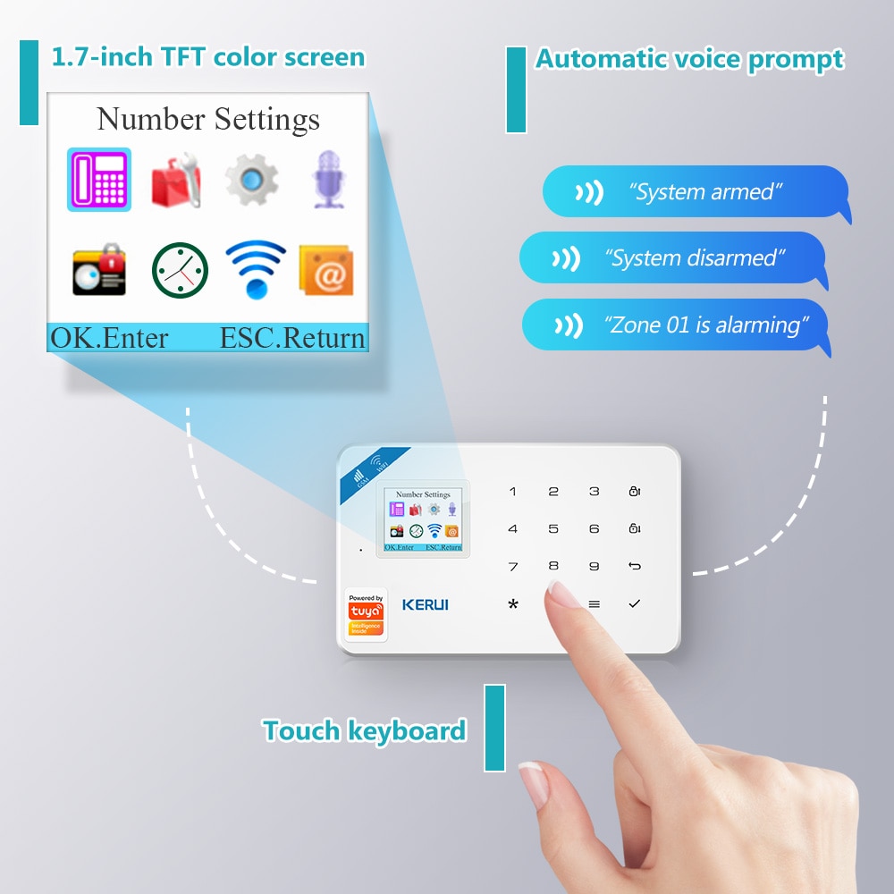 KERUI Tuya Smart WIFI GSM Security Alarm System Works...