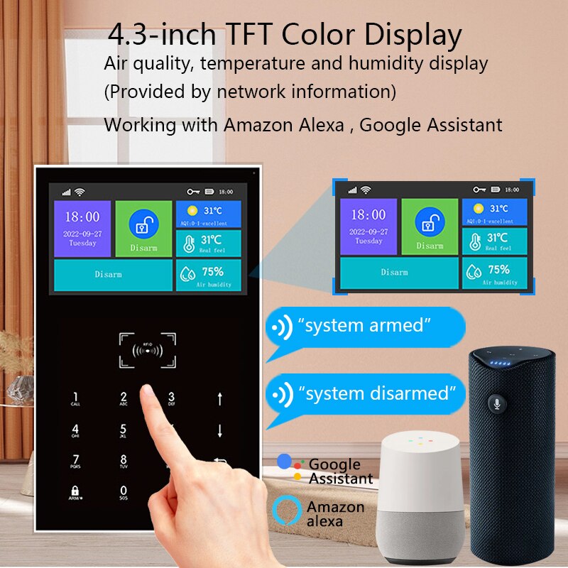 PG109 Tuya WIFI GSM Alarm System Home Burglar Security...