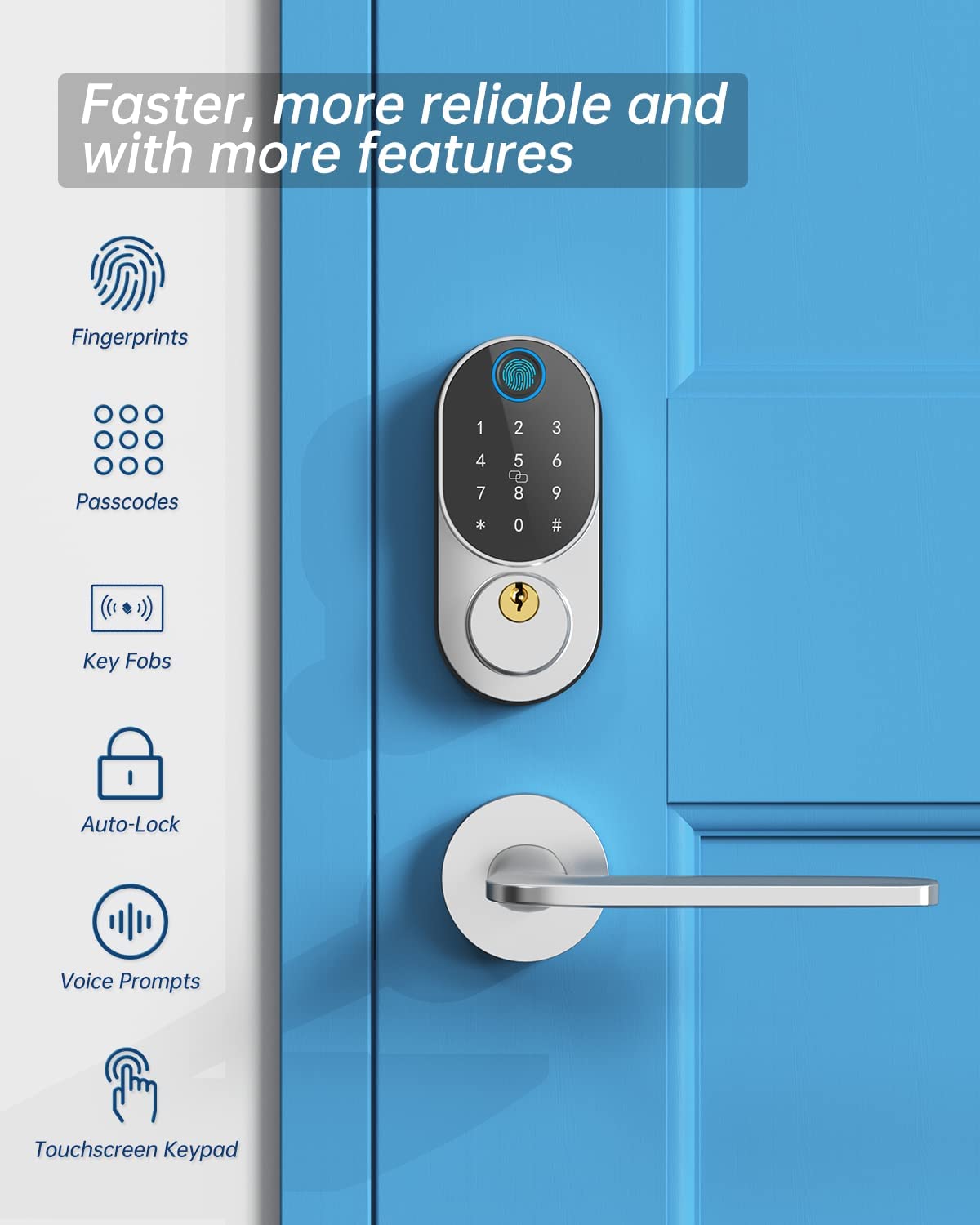 SMONET Smart Door Locks with Keypads Biometric Fingerprint...