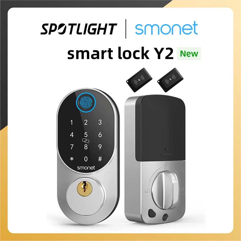 SMONET Smart Door Locks with Keypads Biometric Fingerprint...