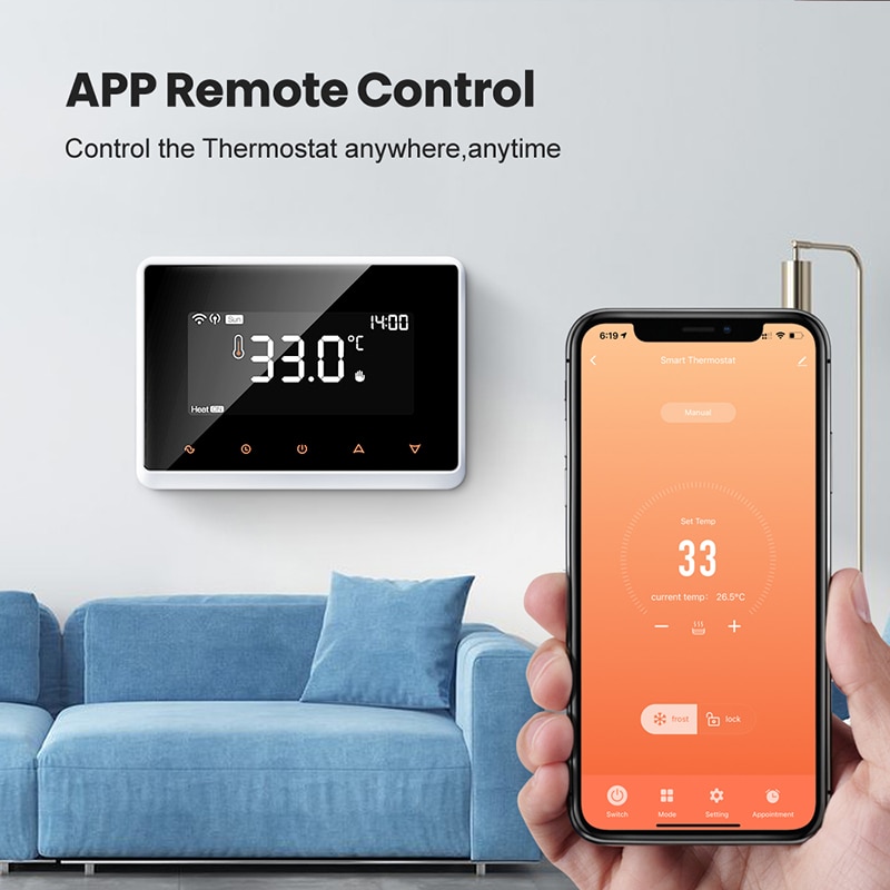 Smart WiFi Thermostat,Tuya RF Wireless Temperature...