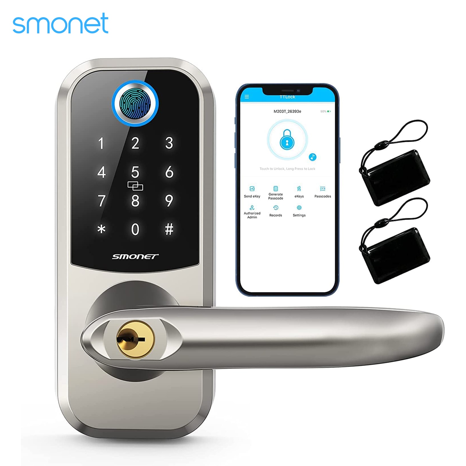Smonet Electronic Smart Door Lock Wifi Biometric Fingerprint...