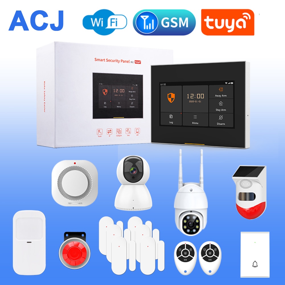 WIFI GSM Tuya Wireless Burglar Alarm System for Smart...